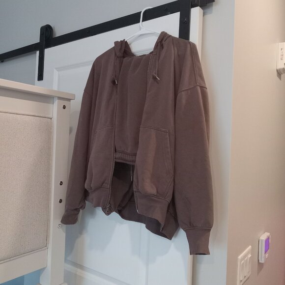 NEW MEDIUM BROWN UNIVERSAL THREAD SWEATSUIT SET - Picture 1 of 3
